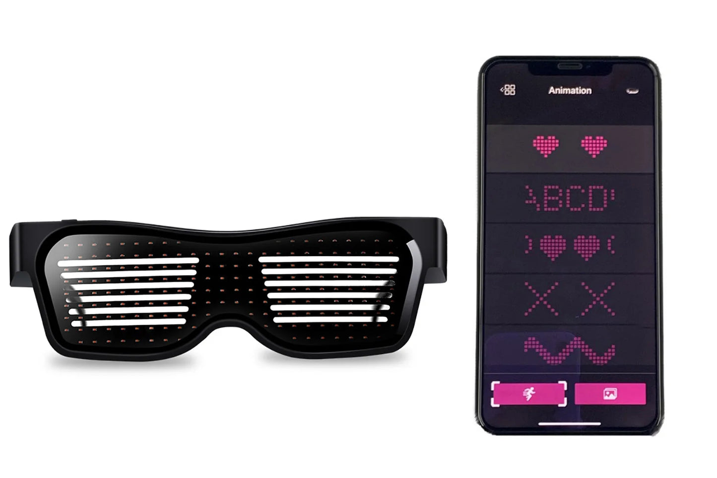 Customized Glow Eyewear Chemion Color Chang USB App Bluetooth LED glasses with party