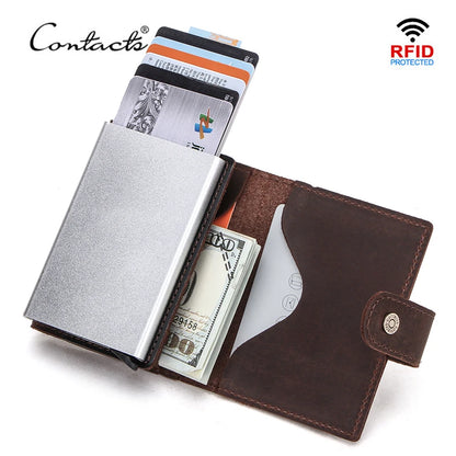 Mini Wallet Men Automatic Aluminium Box RFID Blocking