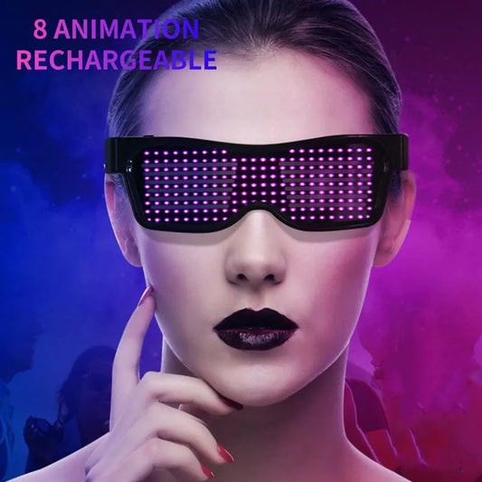 Customized Glow Eyewear Chemion Color Chang USB App Bluetooth LED glasses with party