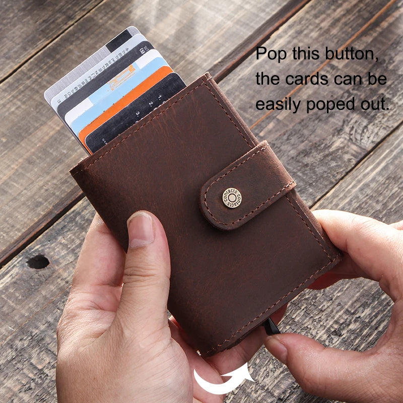 Mini Wallet Men Automatic Aluminium Box RFID Blocking