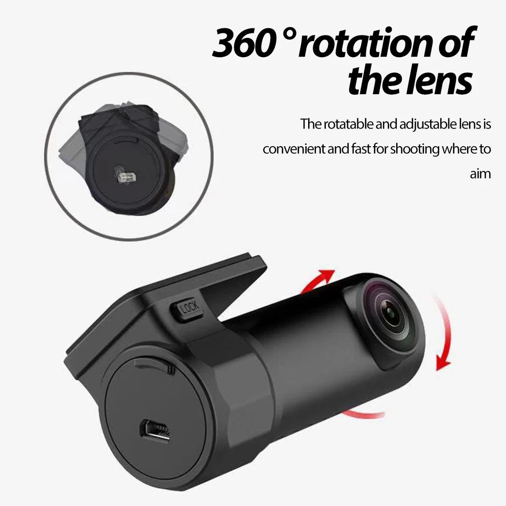 Dash cam KEBETEME - 360 Degree Wifi Car DVR HD 1080P 24H Parking Monitor