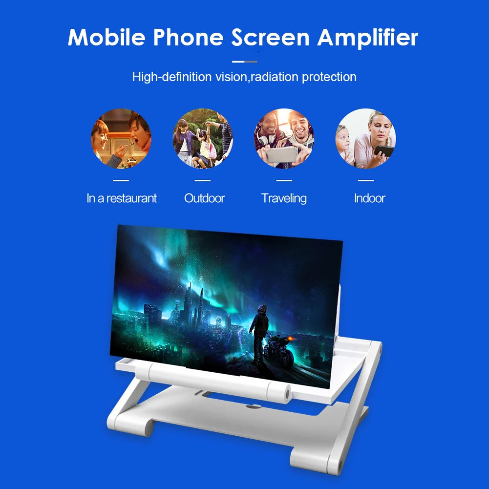 3D Screen Amplifier, HD Cell Phone Folding Mobile Magnifying Glass HD Projector Screen