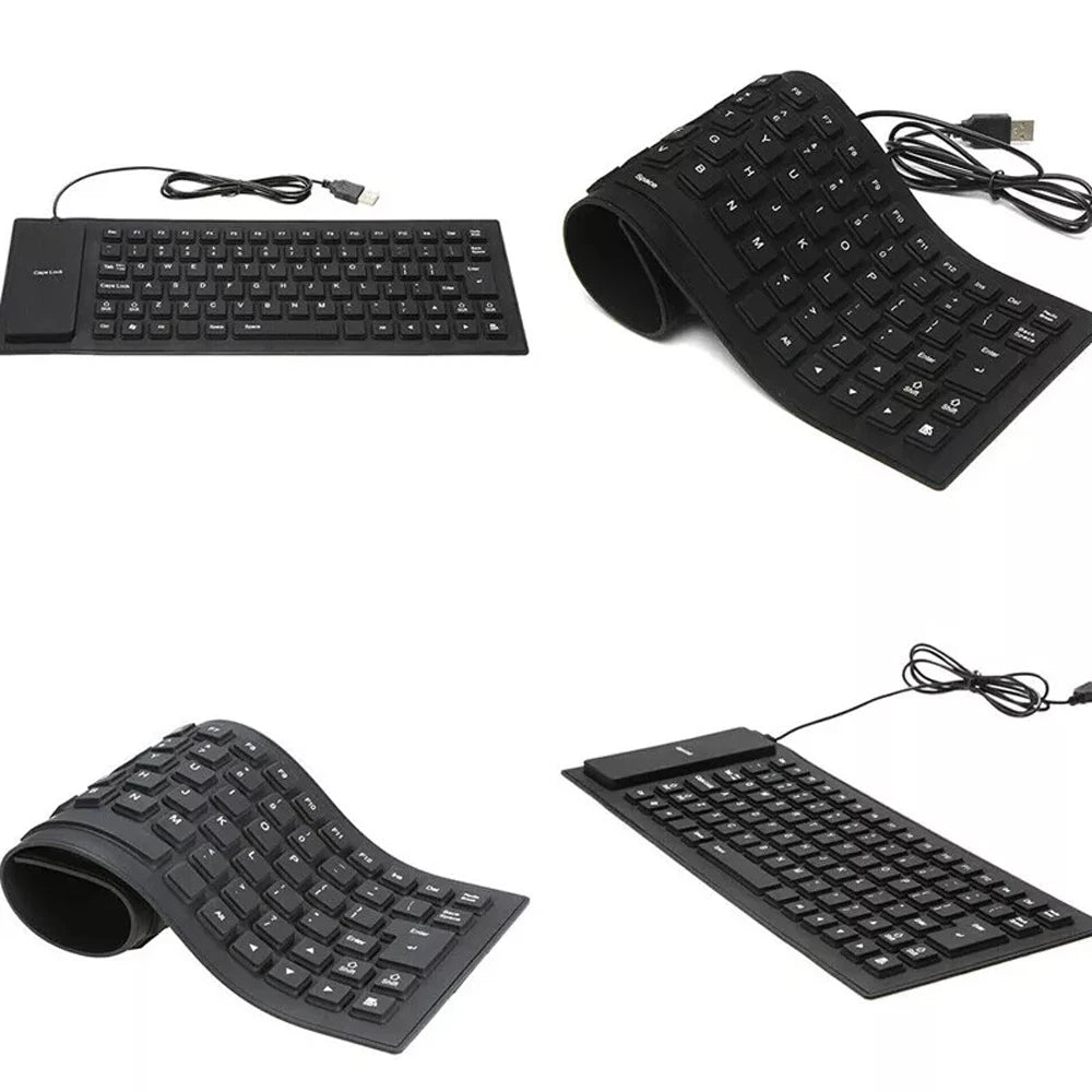 Keyboard Mini Portable 85 Keys Flexible Waterproof Soft Silicone Gaming