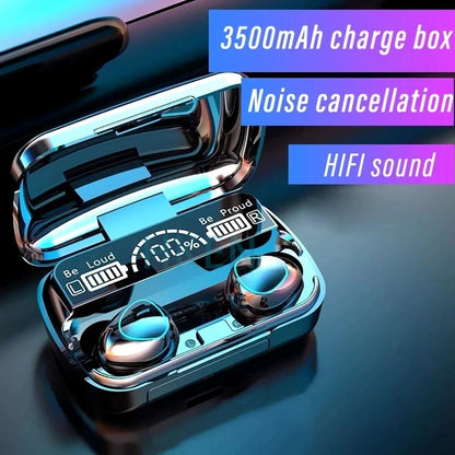 Wireless Earphones Bluetooth 3500mAh Noise Canceling Stereo LED Display With Mic