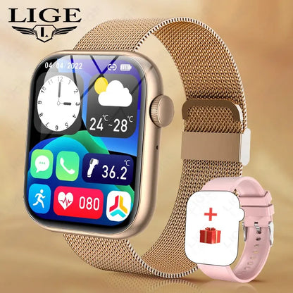 Smartwatch LIGE Bluetooth Call Body Temperature Monitoring Waterproof