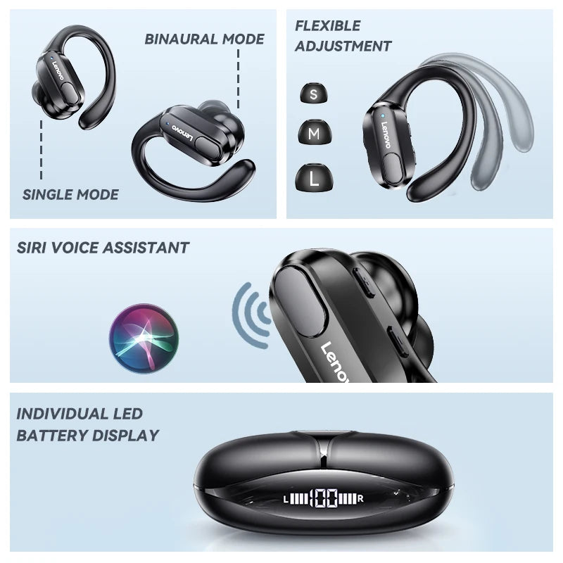 Wireless Earphone Bluetooth LENOVO - XT80 Sports Touch With Mic Noise Reduction Waterproof