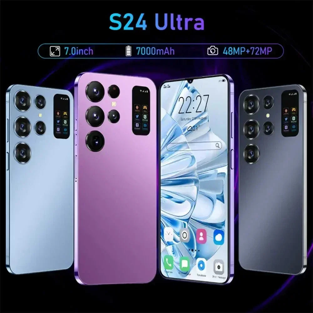 Smartphone S24 Ultra 7.0 HD Screen 16GB+1TB Dual Sim Face Unlocked 5G Original Mobile Phones Android