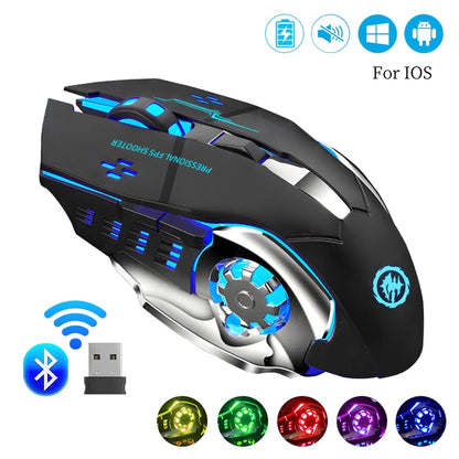 Mouse Gaming 2.4G Rechargeable Wireless bluetooth USB