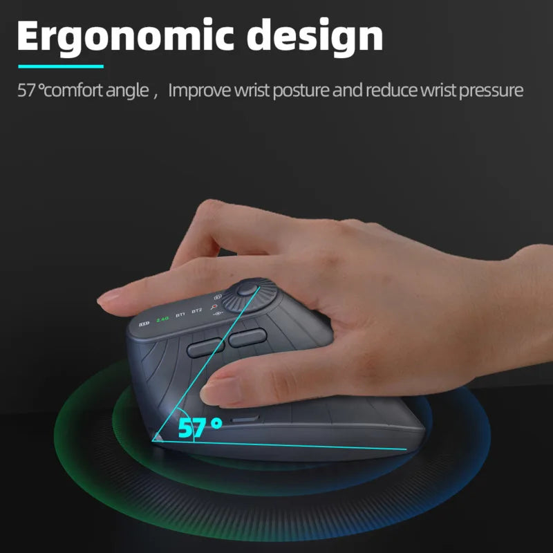 Mouse Gaming JOMAA Vertical Ergonomic Mouse With Function Adjustment Kno Rechargeable 2.4G Bluetooth