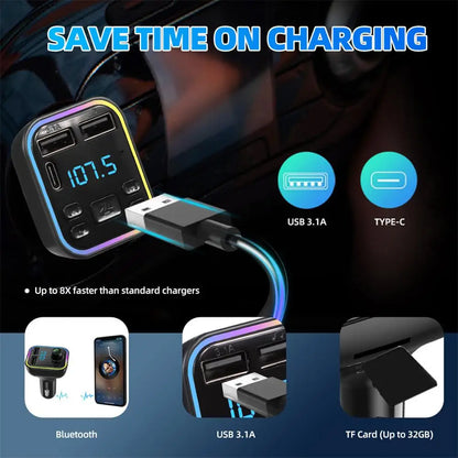 Car Wireless Audio Transmitter version G38 LED Backlit Dual USB