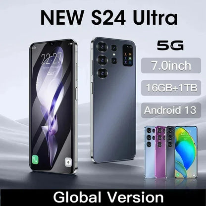 Smartphone S24 Ultra 7.0 HD Screen 16GB+1TB Dual Sim Face Unlocked 5G Original Mobile Phones Android