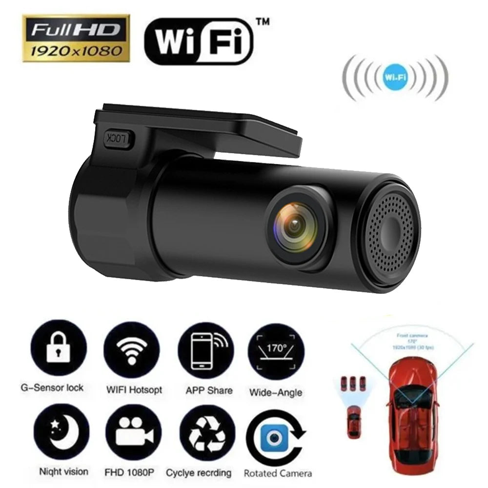 Dash cam KEBETEME - 360 Degree Wifi Car DVR HD 1080P 24H Parking Monitor