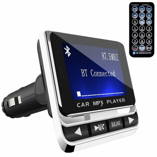 Car MP3 Player FM12B 1.44 Inch LCD Bluetooth Handsfree Wireless FM Transmitter Radio Adapter USB Car Charger Remote Control