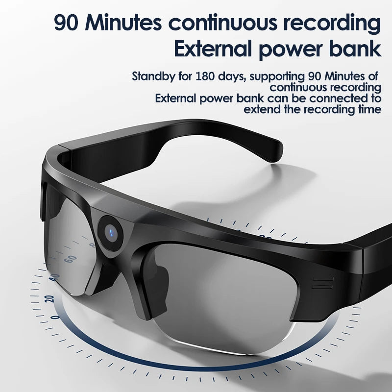 Smart sunglasses Intelligent video glasses, equipped with ultra-high definition 4K mini camera, capable of recording videos and playing music