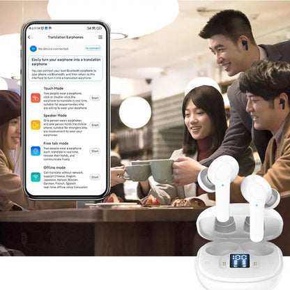 Wireless Translation Headphone Real-time Translation Multi-language Portable For Travel, Business Meetings Headset