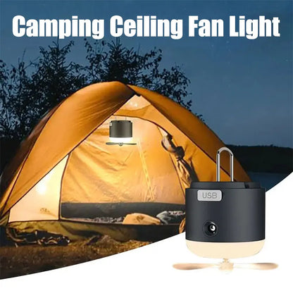 ESMARTER - Multifunctional Camping Fan Light Rechargeable Portable Magnetic Tent Lanterns Outdoor Hiking Emergency Mosquito Repellent Lamp