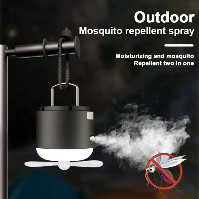 ESMARTER - Multifunctional Camping Fan Light Rechargeable Portable Magnetic Tent Lanterns Outdoor Hiking Emergency Mosquito Repellent Lamp