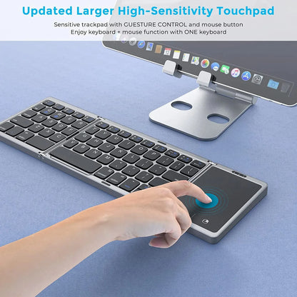 Keyboard  NEW Foldable Bluetooth With Touchpad Rechargeable Portable Keyboards For Smartphone Android IOS Mac Windows