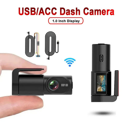 Dash Cam mini - 1.0 Inch Dashcam 360°Rotating Cam HD With WiFi 1080P ADAS Driving Assistance USB