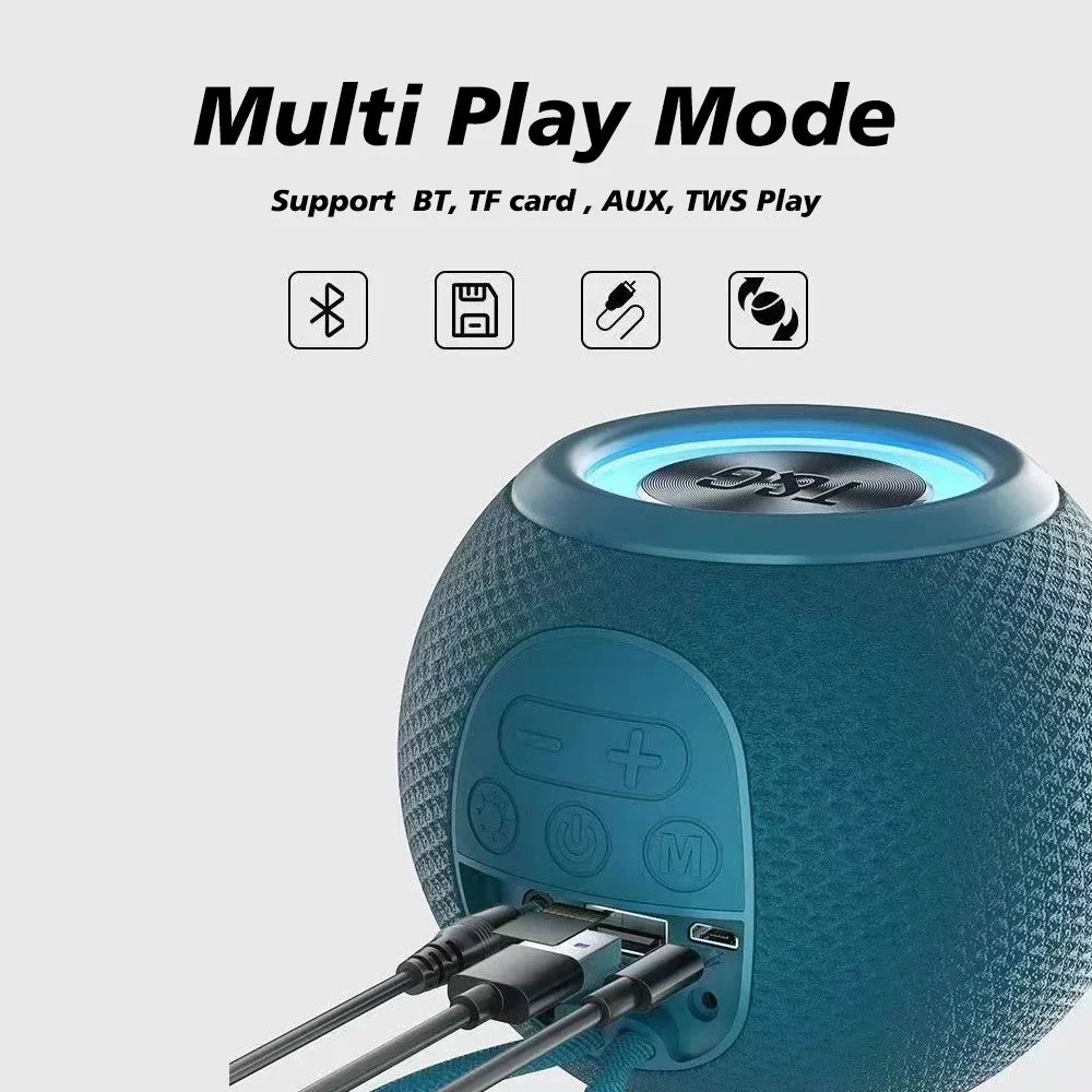 Portable Wireless Speaker T&G TG337 Bluetooth Mini Bass Boombox LED Loudspeaker IPX7 Outdoor