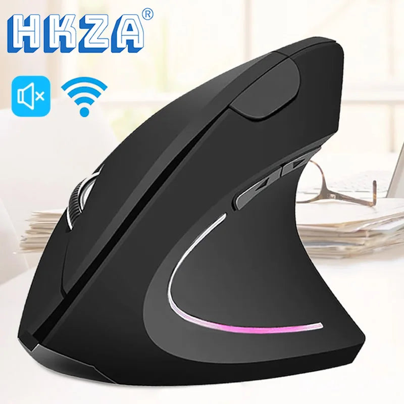 Mouse Gaming HKZA Ergonomic Vertical Mouse 2.4G Wireless Silent Mouse Optical Mouse