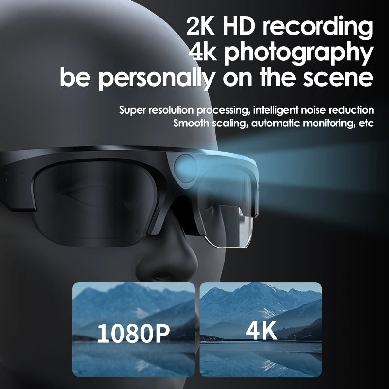 Smart sunglasses Intelligent video glasses, equipped with ultra-high definition 4K mini camera, capable of recording videos and playing music