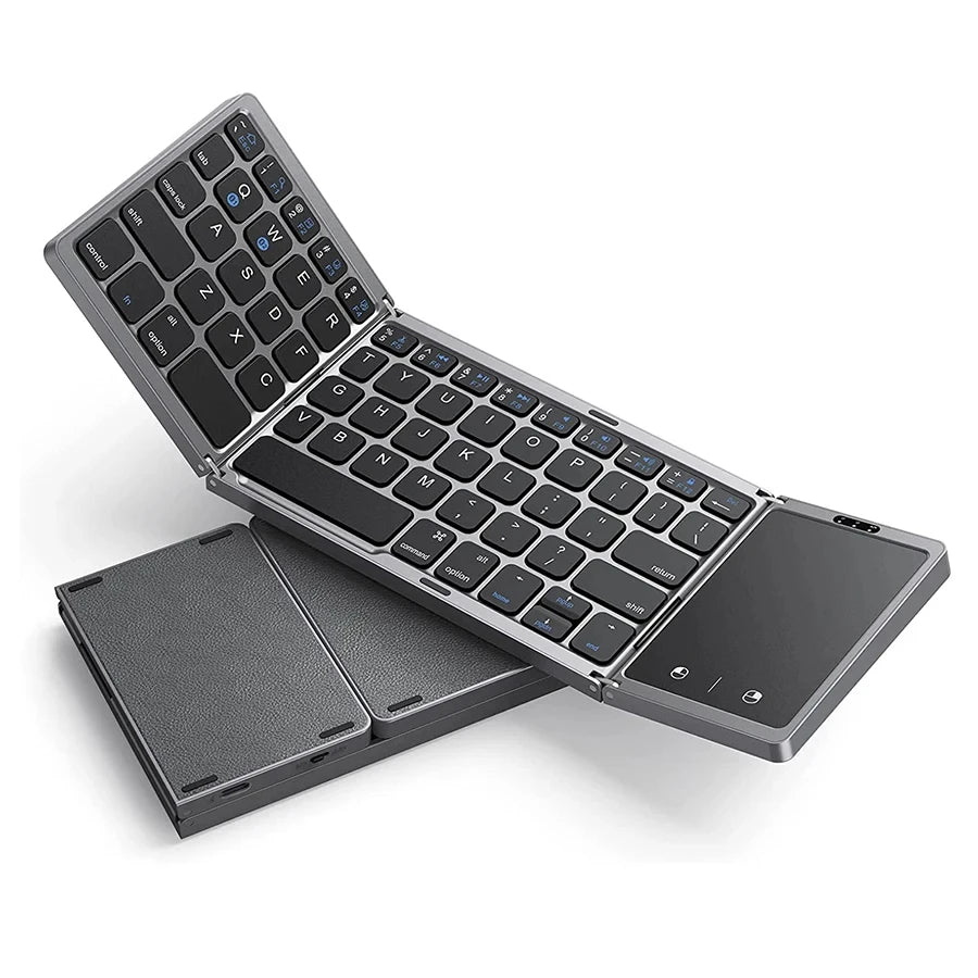 Keyboard  NEW Foldable Bluetooth With Touchpad Rechargeable Portable Keyboards For Smartphone Android IOS Mac Windows