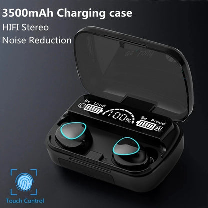 Wireless Earphones Bluetooth 3500mAh Noise Canceling Stereo LED Display With Mic