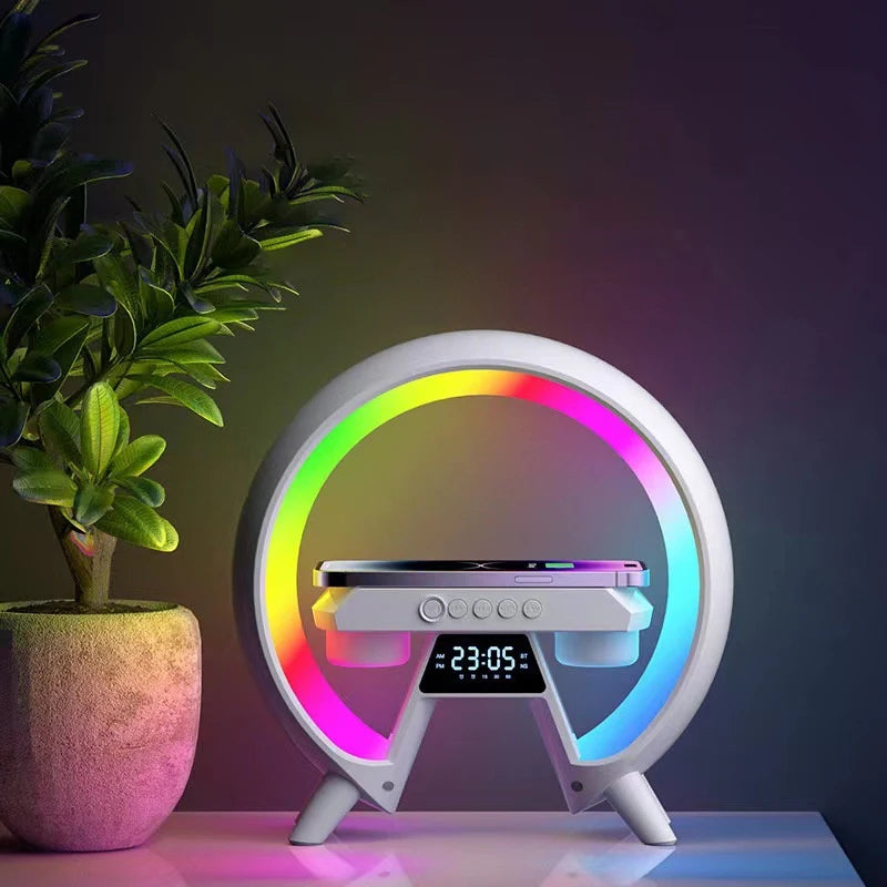 Wireless Charger SD&HI Pad Stand Speaker TF RGB Night Light Fast Charging Station For IPhone