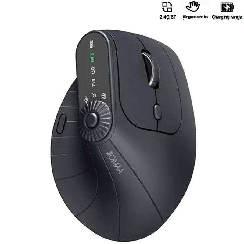 Mouse Gaming JOMAA Vertical Ergonomic Mouse With Function Adjustment Kno Rechargeable 2.4G Bluetooth