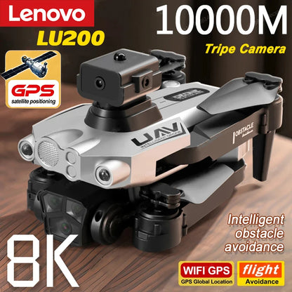 Drone - Lenovo LU200 Pro 8K GPS HD Aerial Photography Triple-camera Omnidirectional