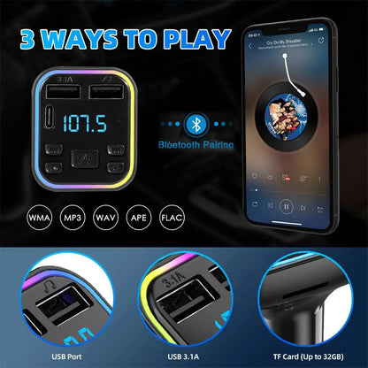 Car Wireless Audio Transmitter version G38 LED Backlit Dual USB