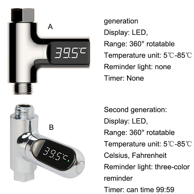 LED Display Household Water Shower Thermometer