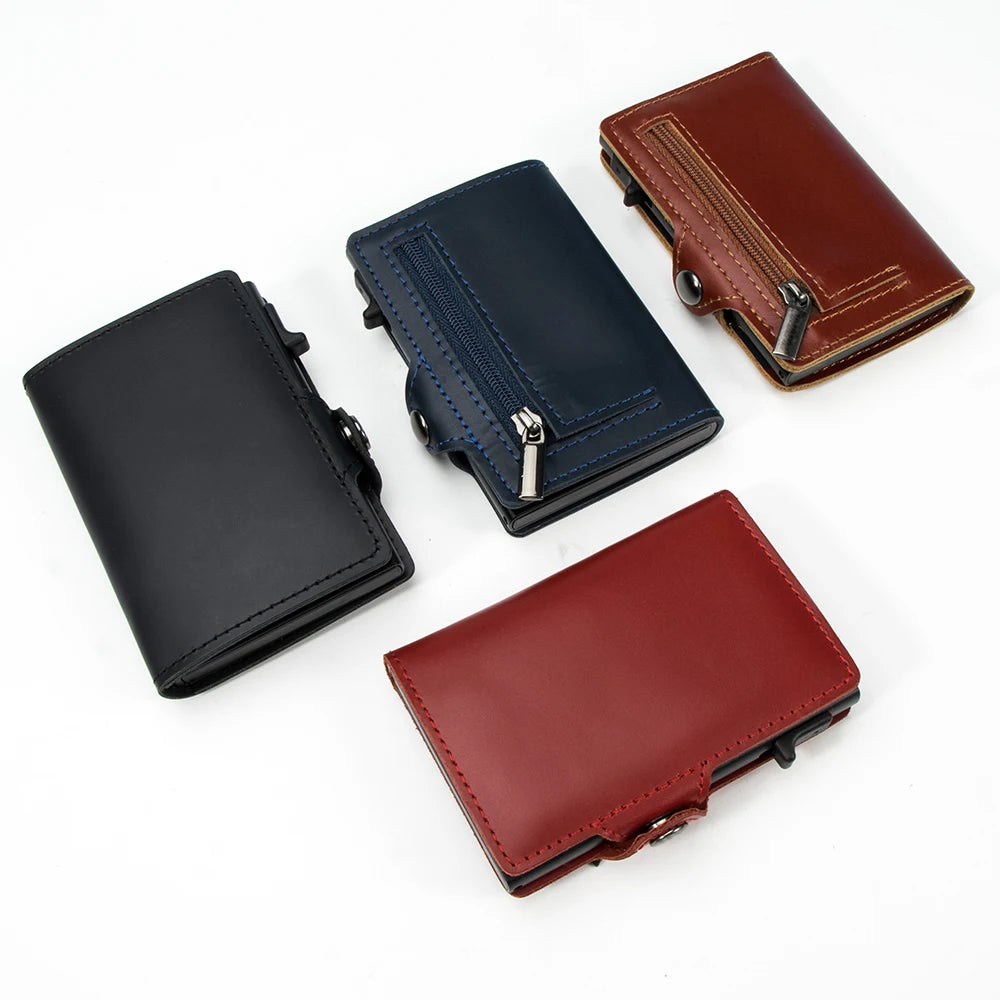 Mini Wallet Genuine Leather Rfid Blocking Credit Card